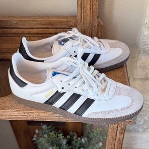 Adidas Samba White with Black Stripes